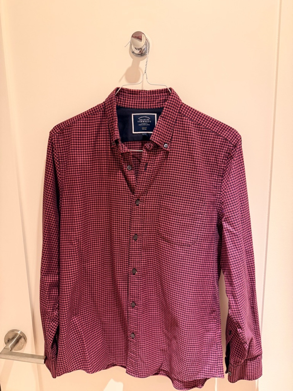 Charles Tyrwhitt Men’s Red Check Shirt Size M
